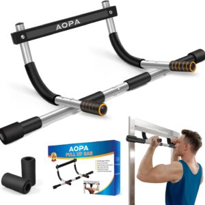 AOPA Pull Up Bar for Doorway, Thickened Steel Max Limit 440 LBS Strength Training Pull-up Bar, Portable Multi-function Pullup Chin Up Bar, Heavy Duty Doorway Upper Body Workout Bar for Home Gyms