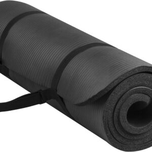 BalanceFrom All Purpose 1\/2-Inch Extra Thick High Density Anti-Tear Exercise Yoga Mat with Carrying Strap with Optional Yoga Blocks