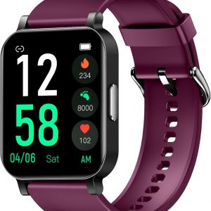EURANS Smart Watch 41mm, Full Touchscreen Smartwatch, Fitness Tracker with Heart Rate Monitor & SpO2, IP68 Waterproof Pedometer Watch for Women Men Compatible with iOS & Android Phones