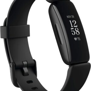 Fitbit Inspire 2 Health & Fitness Tracker with a Free 1-Year Fitbit Premium Trial, 24\/7 Heart Rate, Black\/Black, One Size (S & L Bands Included)