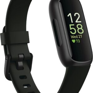 Fitbit Inspire 3 Health & Fitness Tracker with Stress Management, Workout Intensity, Sleep Tracking, 24\/7 Heart Rate and more, Midnight Zen\/Black One Size (S & L Bands Included)