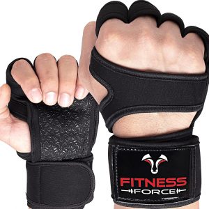 Fitness Force Ventilated Gym Gloves for Men with Built-in Wrist Support for Workouts Weightlifting Gloves Workout Gloves for Women Exercise Fitness Gloves Perfect for Powerlifting, Cross Training