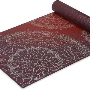 Gaiam Yoga Mat - Premium 6mm Print Extra Thick Non Slip Exercise & Fitness Mat for All Types of Yoga, Pilates & Floor Workouts (68"L x 24"W x 6mm Thick)