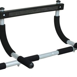 Iron Gym Pull-Up Bar - Total Upper Body Workout Bar for Doorway, Adjustable Width Locking, No Screws Portable Door Frame Horizontal Chin-up Bar, Fitness Exercise
