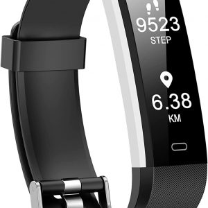 Kummel Fitness Tracker with Heart Rate Monitor, Waterproof Activity Tracker with Pedometer & Sleep Monitor, Calories, Step Tracking for Women Men Black