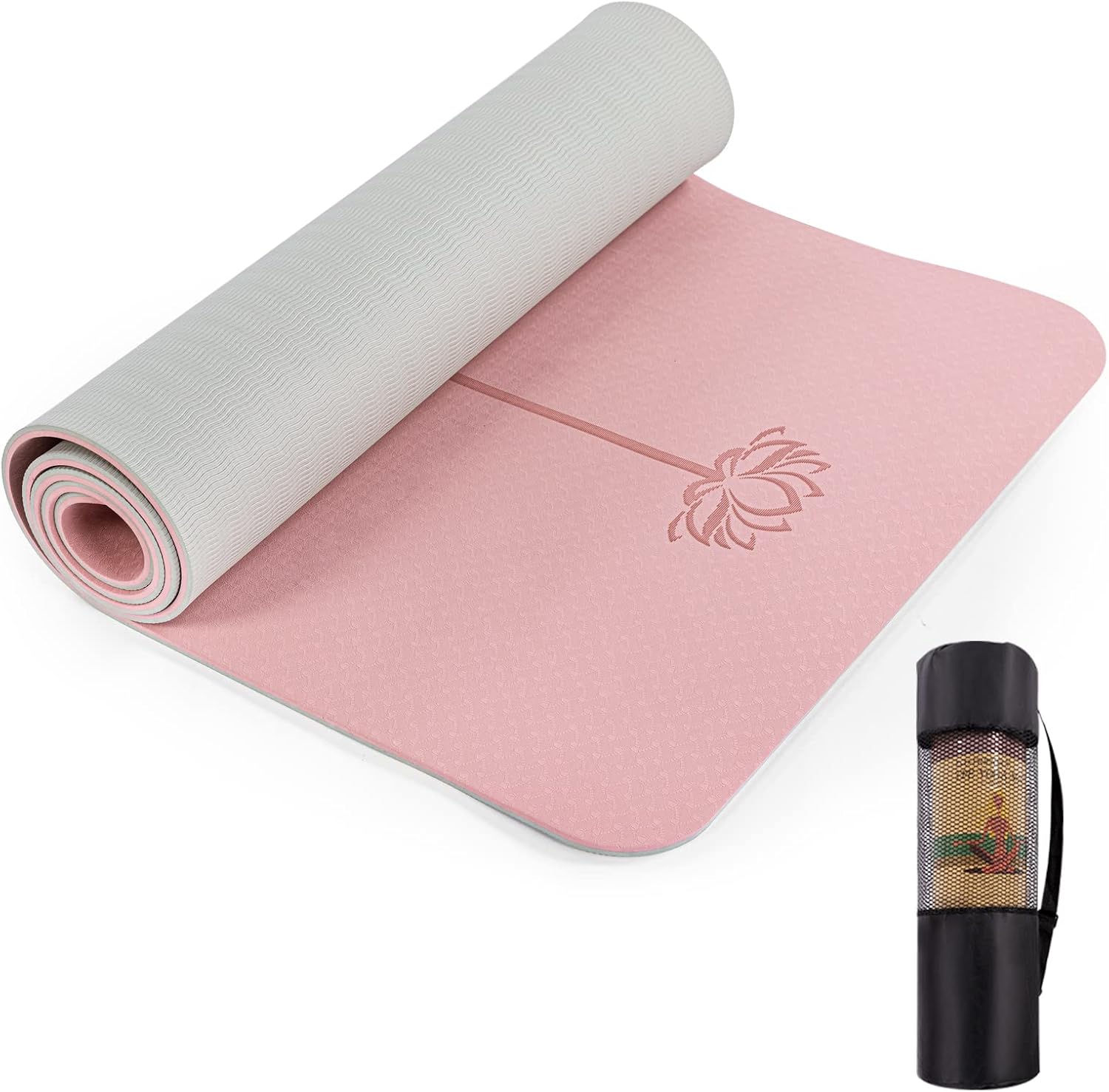 UMINEUX Yoga Mat Extra Thick 1\/3'' Non Slip Yoga Mats for Women Eco Friendly TPE Fitness Exercise Mat with Carrying Sling & Storage Bag